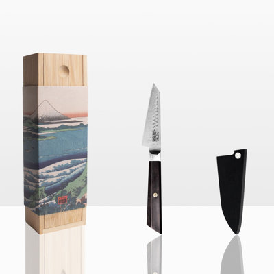Couteau d'office Bunka avec bambou Saya et boîte en bambou - lame de 90 mm