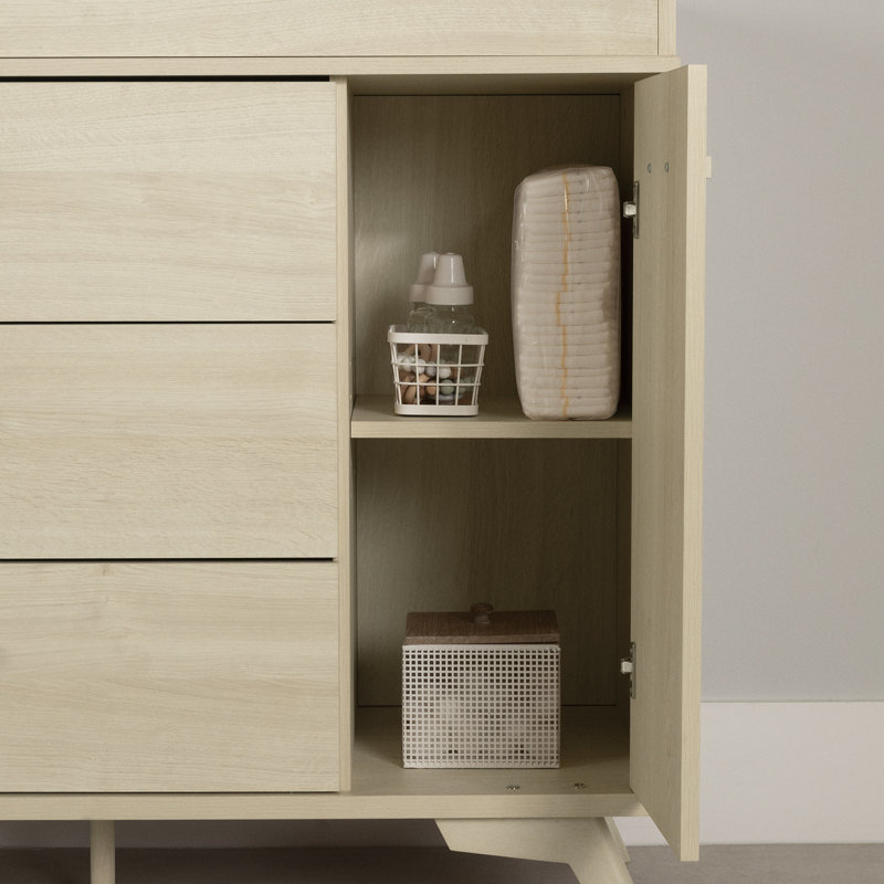 Milos  3-Drawer Changing Table With Removable Changing Tray, Beige