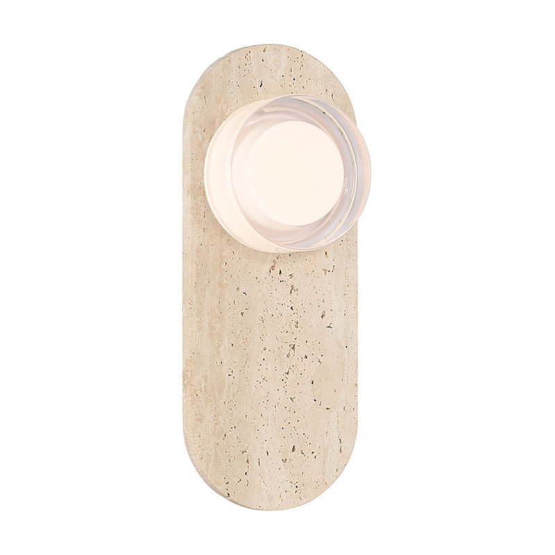 Outdoor, 15", Travertine, Clear Smooth Glass, Clear Smooth Glass