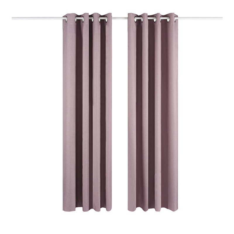Mirso Eyelet Blackout Thermal Curtain, Width 229 x Drop 229 cm, Mauve Purple