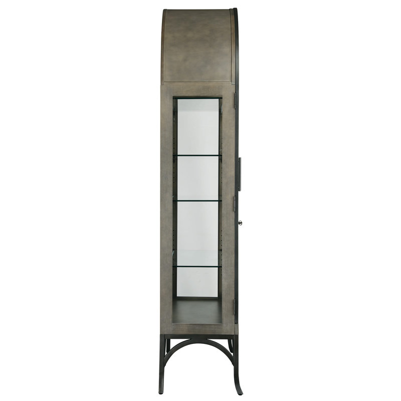 Ramona Lighted Curio Cabinet, Smoke Gray