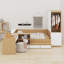Lit plateforme avec tiroirs, tablettes, bureau et garde-robe-1482268902