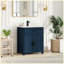 Meuble-lavabo autoportant moderne de 70,6 cm (27,8 po) avec lavabo, finition peinte de style milieu du siècle, armoire de rangement avec tiroir à couvercle rabattable