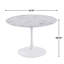 Ensemble de salle à manger 5 pièces avec table d'appoint en marbre et 4 chaises pour la cuisine ou la maison, table aux tons blancs, table de 47,64 pouces