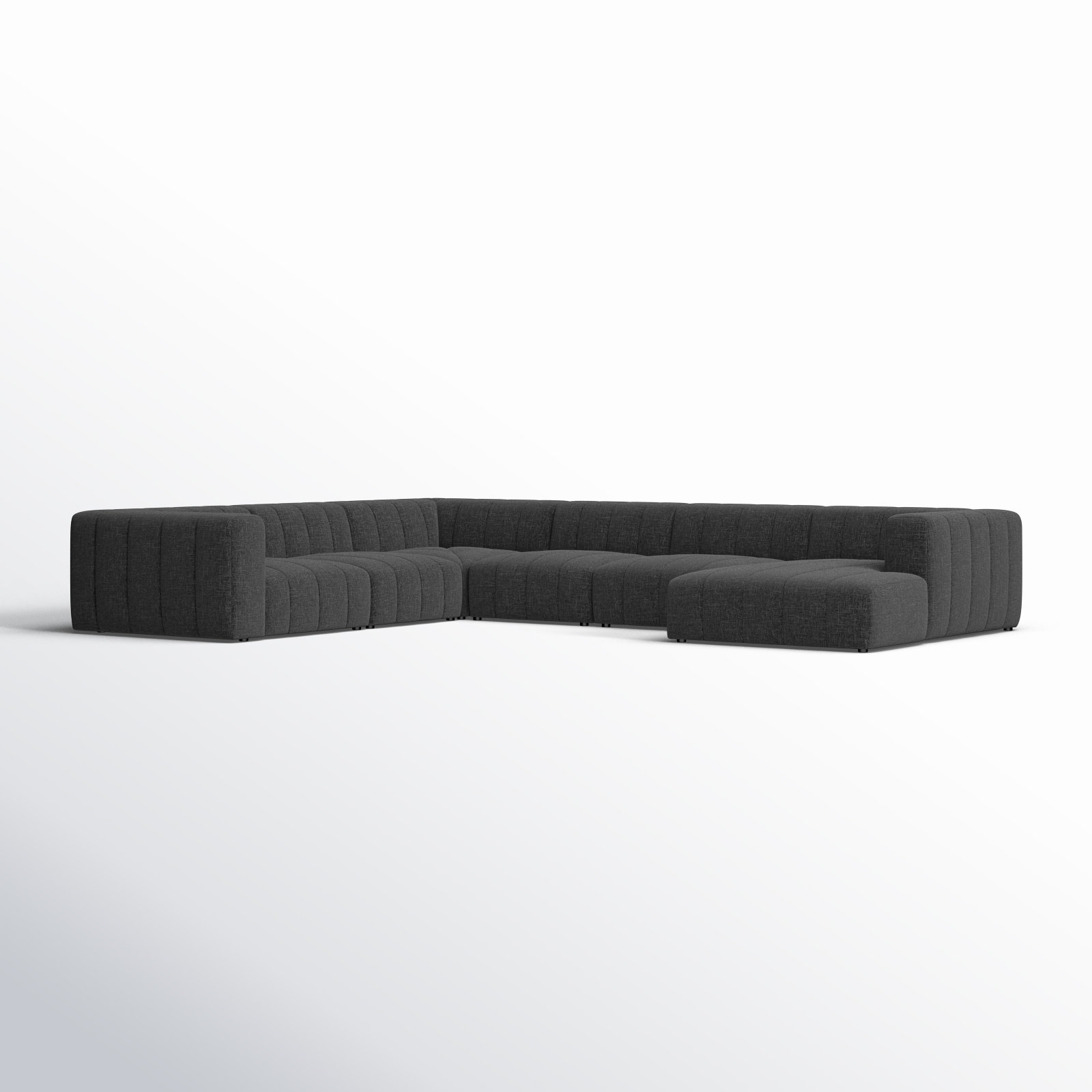 Bowry Modular Sectional, Left Hand Facing, 28" H x 157" W x 129" D, Fayette Cloud Polyester Blend