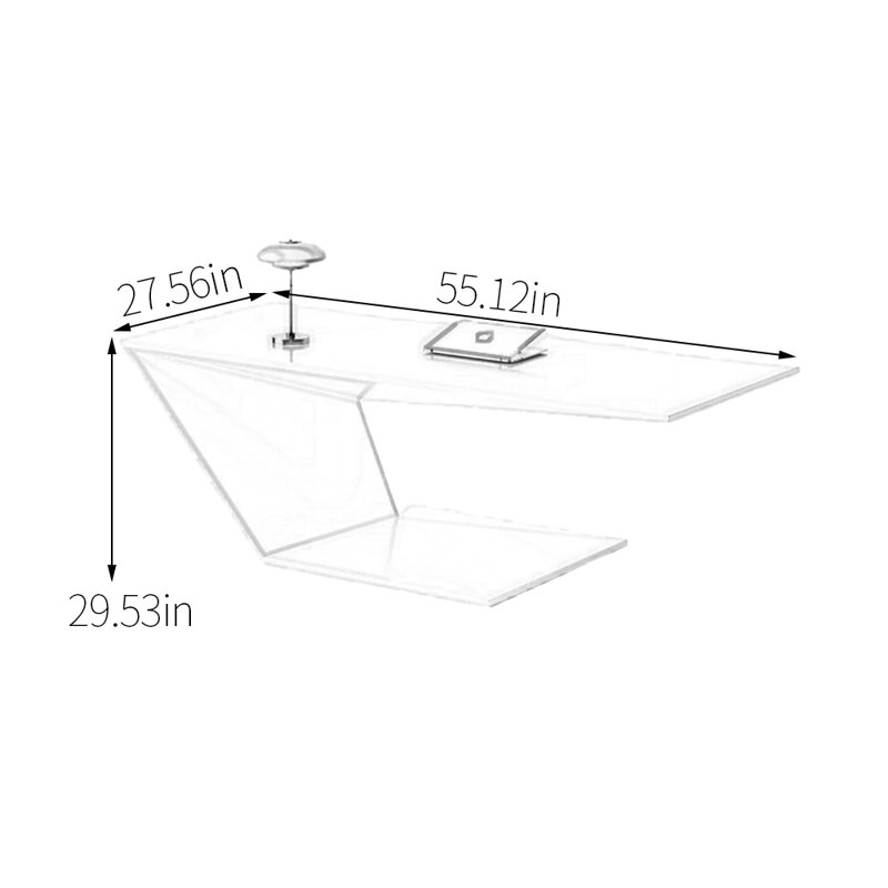 Bureau créatif laqué blanc, H 29,53 po x l 55,12 po x P 27,56 po