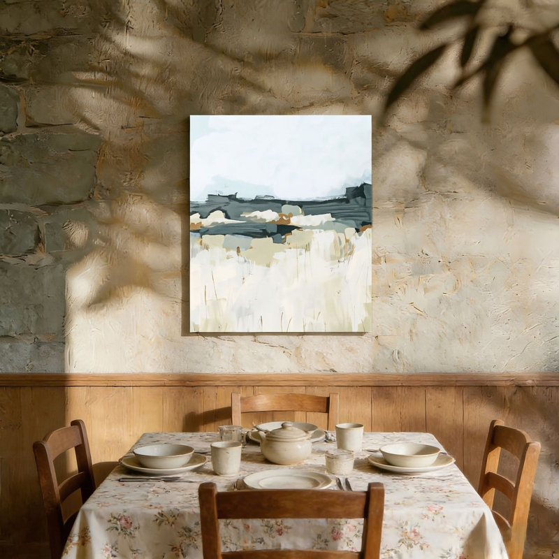 Abstract Rural Field Landscape, Unframed Wall Art, 36"L X 24"W