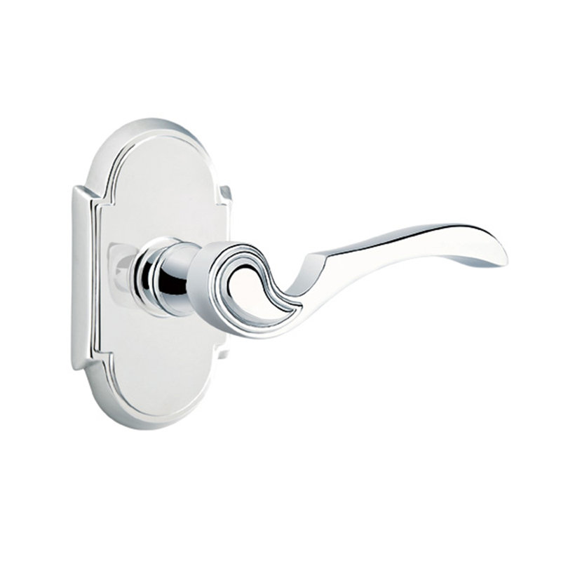 Faux levier de porte double avec rosette Coventry, Droite, Chrome brillant
