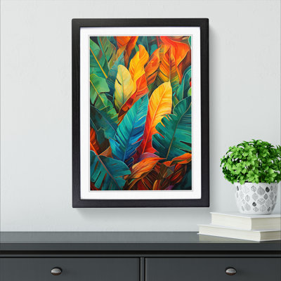 Tropical Leaf Futurism - Single Picture Frame Print on Wood