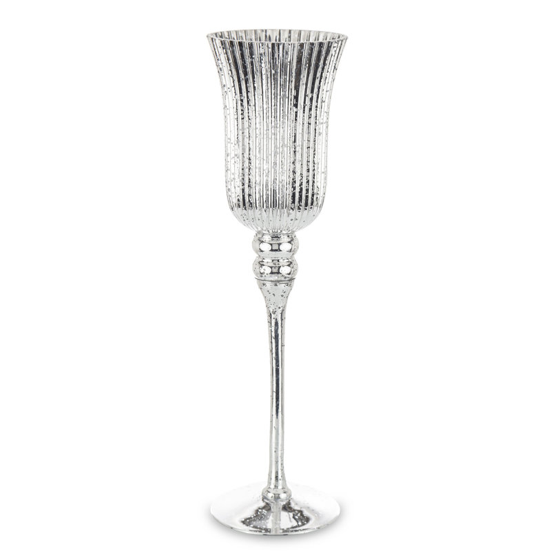 Jacksonwald Glass Tabletop, 40cm H x 12cm W x 12cm D, Matt brushed nickel