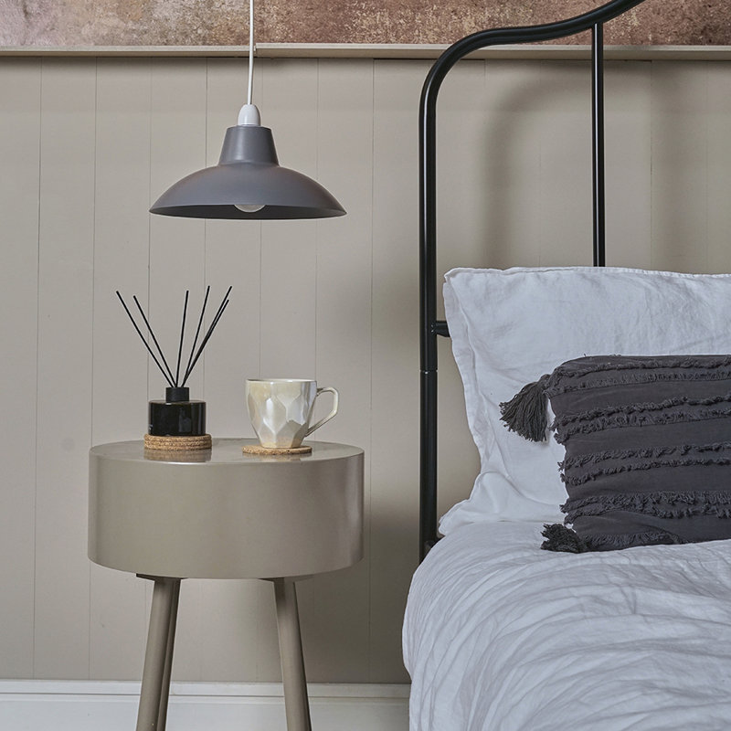 Huzayfa 2-Light Dome Lamp Shade, Grey, Grey