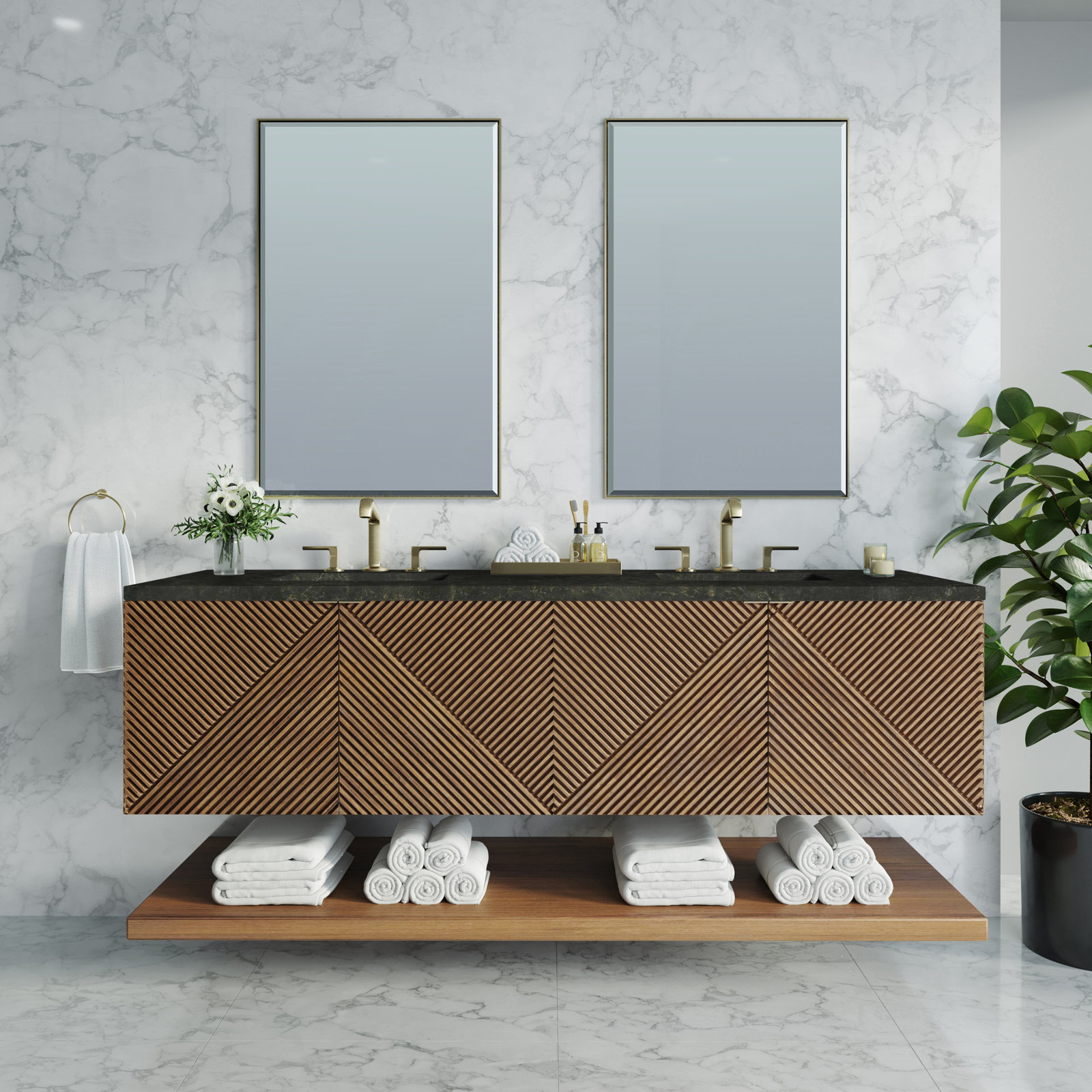Marcello 72'' Double Bathroom Vanity, 8" Widespread, Phantome Eclos