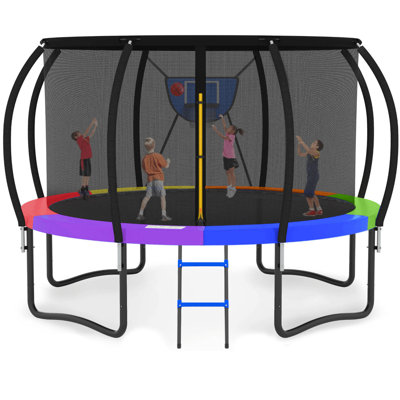 Trampoline de cour arrière de 16 pi avec enceinte de sécurité