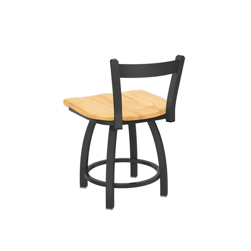 Tabouret de coiffeuse en métal Catalina, Bois - chêne naturel, Étain