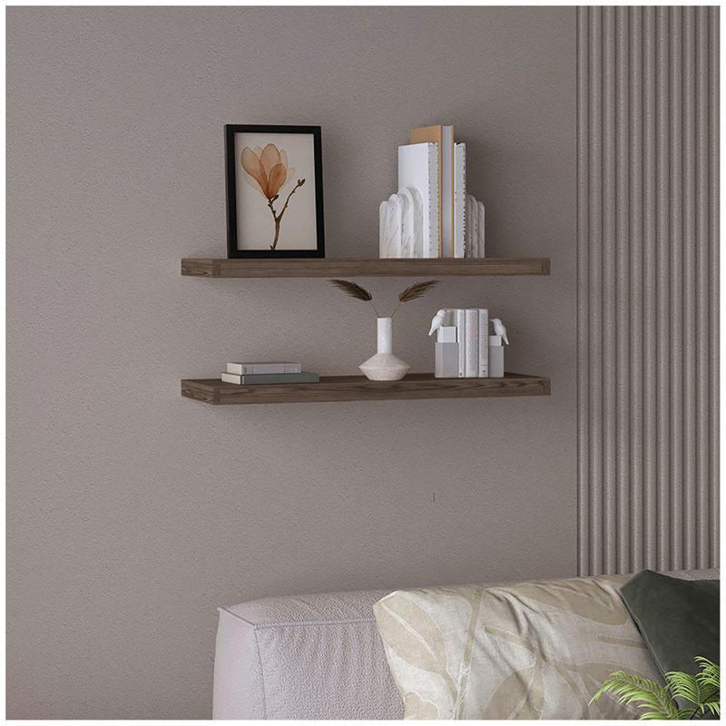 31.5" Wide Floating Shelves Set Of 2, Shelves For Wall Decor For Bedroom, Bathroom Storage Shelves, Book Shelves For Living Room