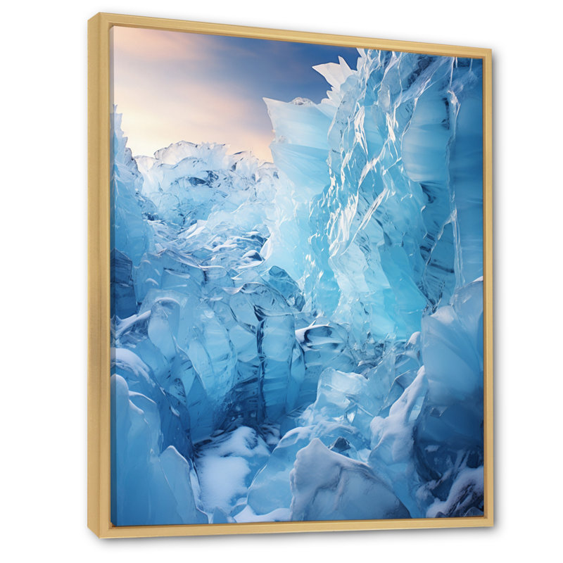 " Glacier Glacial Glow ", Natural Floater Framed, 20" H x 12" W x 1" D