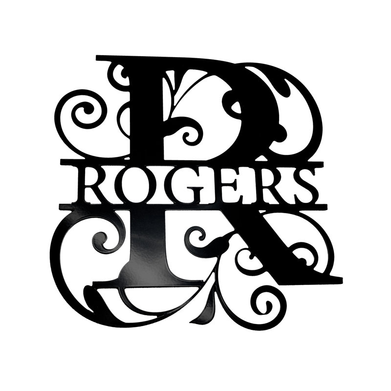Argene Wall Accent, Black, 24" H x 24" W x 0.06" D, Letter R