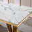 Leeanna Faux Marble Top Metal Base Dining Table-1068390415-1068390414