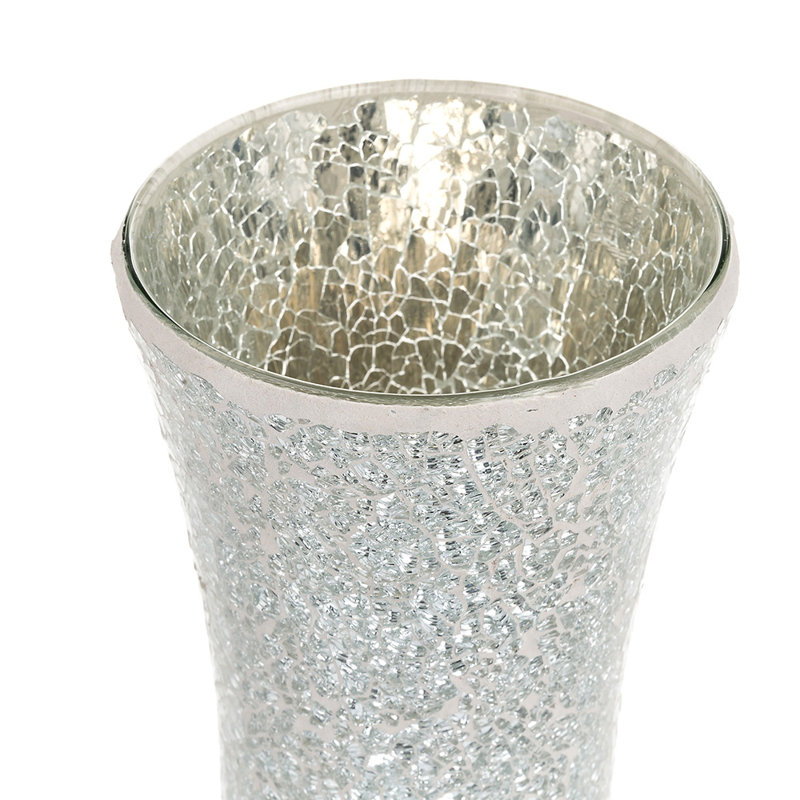 Thorne Handmade Glass Table Vase, White Silver