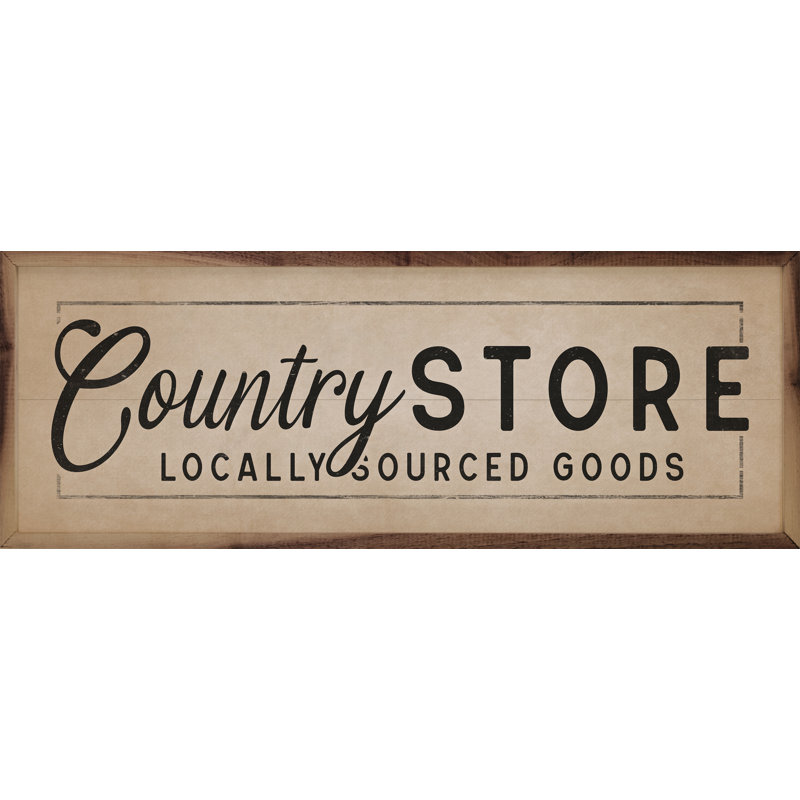 Bordure noire Country Store, L 12 po x H 4 po, Brun clair