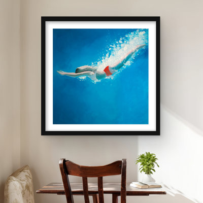 Diving Jump - reproduction mat moderne encadrée pour la décoration intérieure