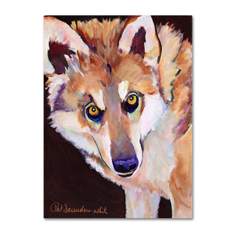 Night Eyes Animal Canvas Art in Blue and Black