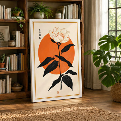 Blossom Under Moon Japandi - Wrapped Canvas