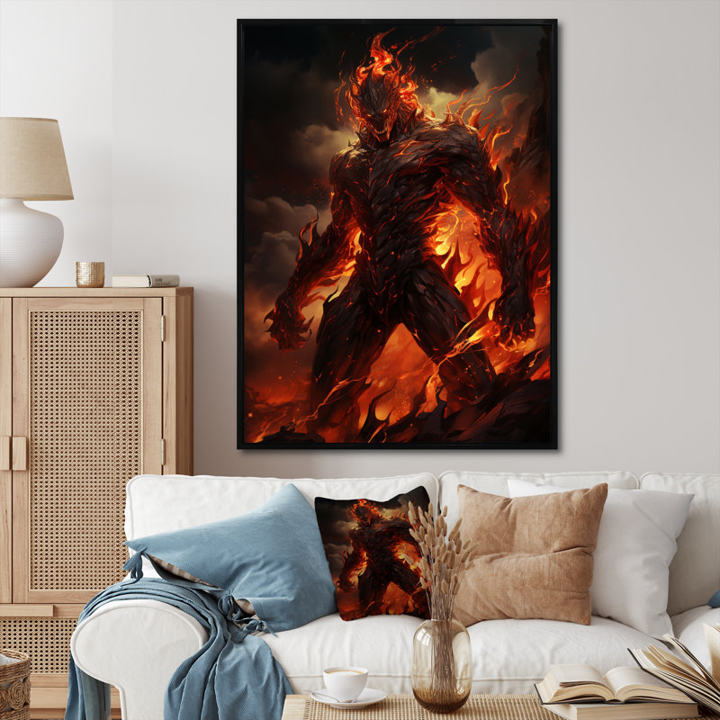 Impression sur toile Fire Force Villian II - Superheros, H 32 po x l 24 po x P 1 po, Cadre flottant noir