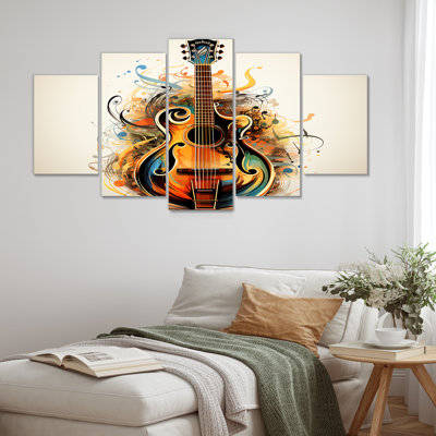 «Otelia - Music», art mural sur toile, 5 pièces