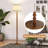 Solid Wood Traditional Floor Lamp With Beaded Column,  Include 3-color Bulb-334840661