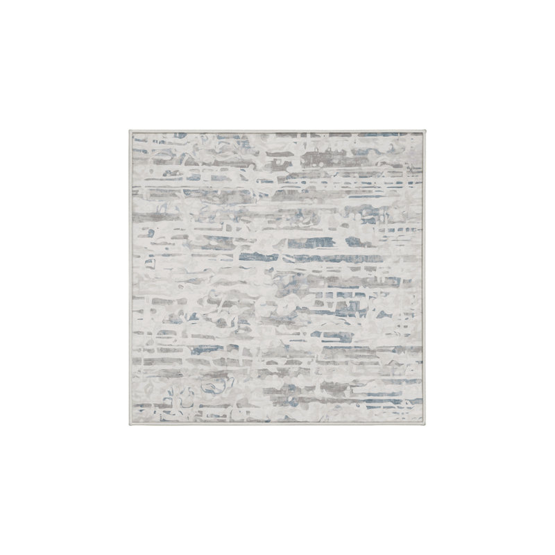 Machine Washable Beige Area Rug, Round 6'