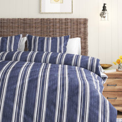 Linen Bath or Beach Towel - Stonewashed - Heather Marine Blue with White  Stripes - Luxury Thick Linen