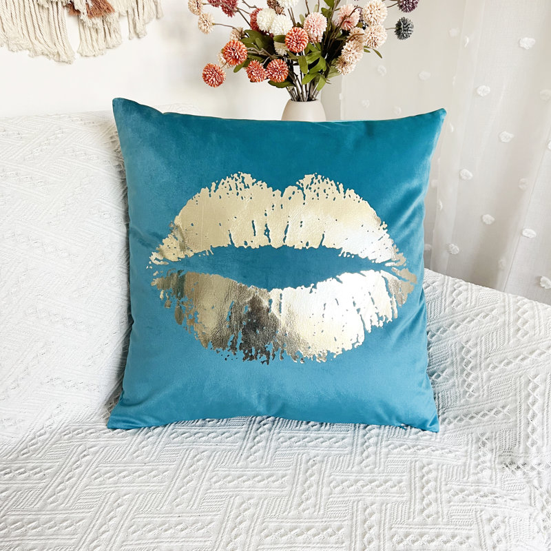 Housse de coussin couleur unie or (ensemble de 2), 20 po x 20 po, Bleu