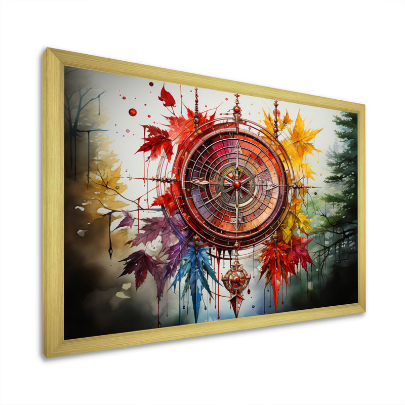 Native Art Sacred Medecine, reproduction d'art sur toile, H 24 po x l 32 po x P 1 po, Cadre doré simple