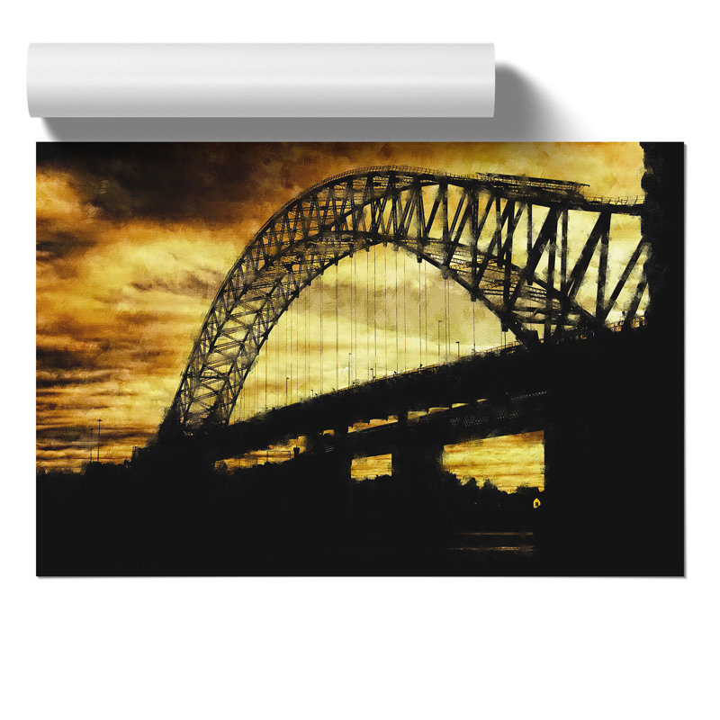 Silver Jubilee Bridge in Manchester Painting - Frameless Print, 30cm H x 42cm W x 0.1cm D