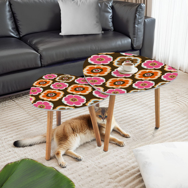 Ensemble de 2 tables basses gigognes Triangle