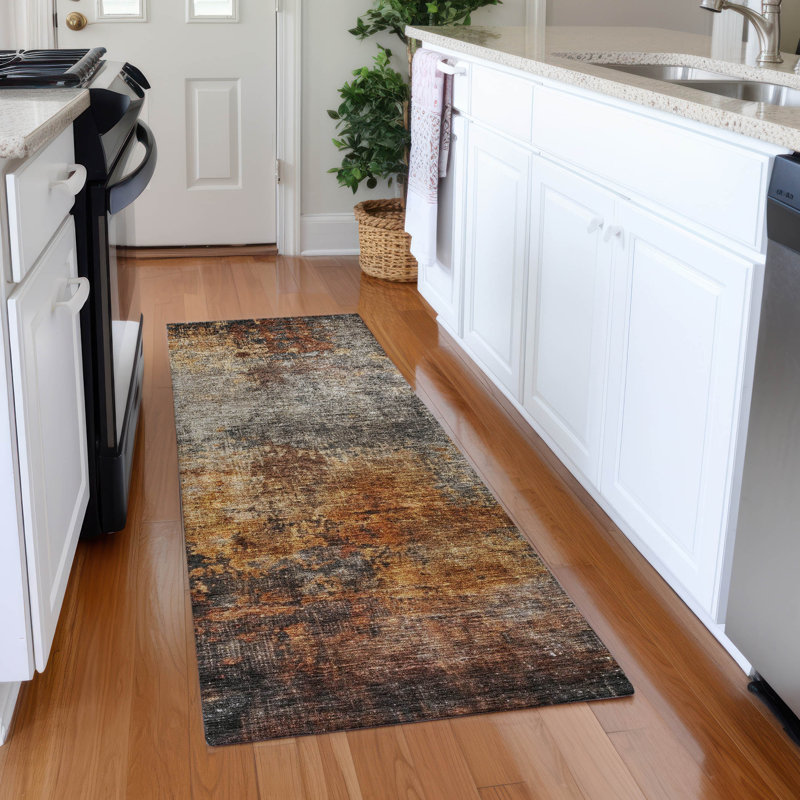 Tapis paprika intérieur / extérieur lavable à la machine Cicel ACN1210, Tapis de couloir 2 pi 3 po x 7 pi 6 po