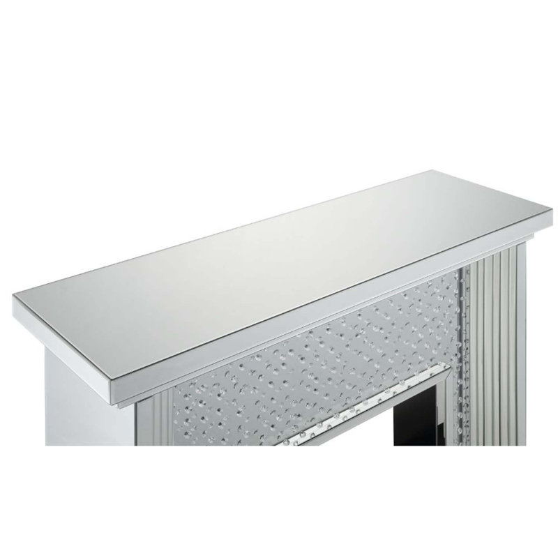 Nysa 47" Fireplace, Mirrored & Faux Crystals