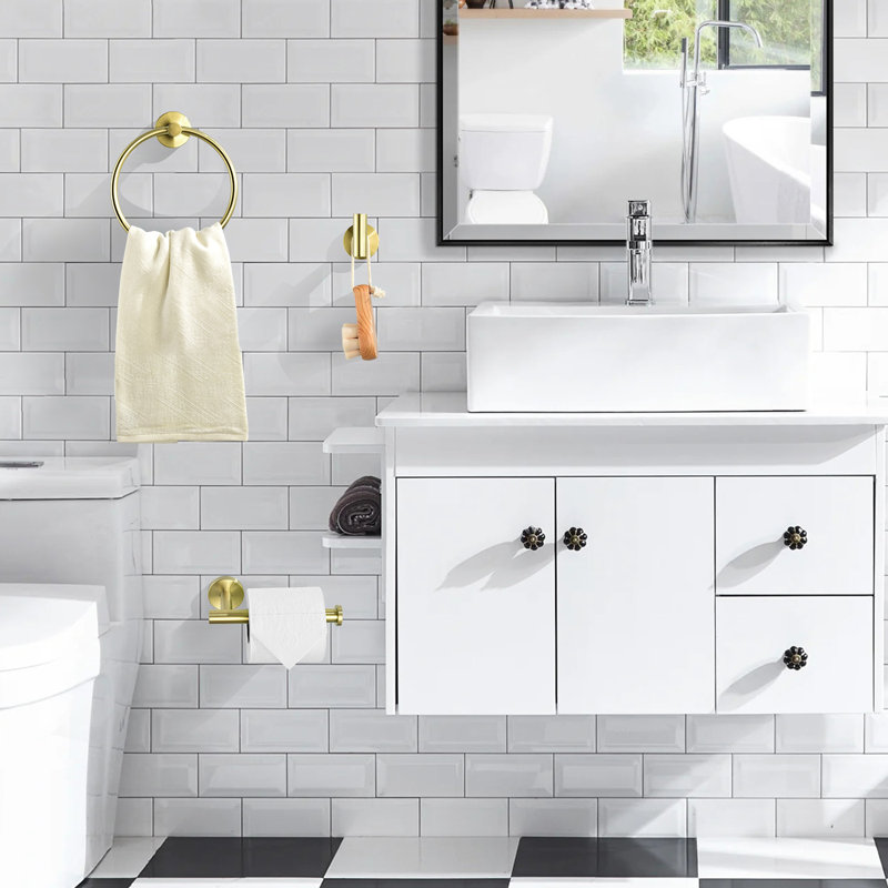 3 - Piece Bathroom Hardware Set, Brushed Gold