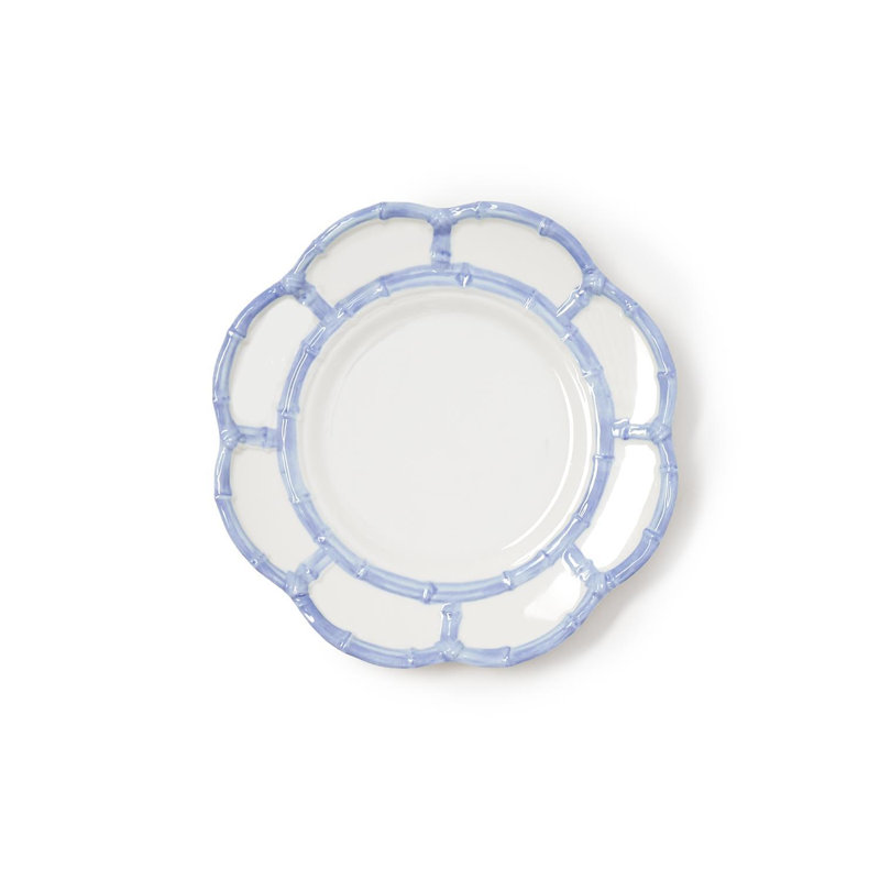 Ensemble de 4 assiettes à salade et à dessert Kalalou, Light Blue/White