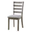 Ensemble de chaises de salle à manger rembourrées avec ensemble de 2 chaises d'appoint à dossier en échelle à finition brossée