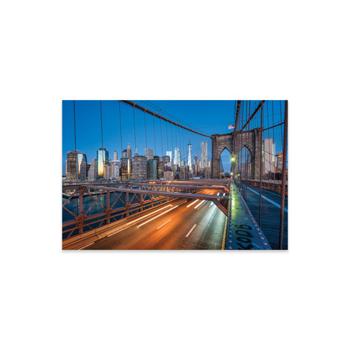 Ebern Designs Brooklyn Bridge At Night With Manhattan Skyline In The ...