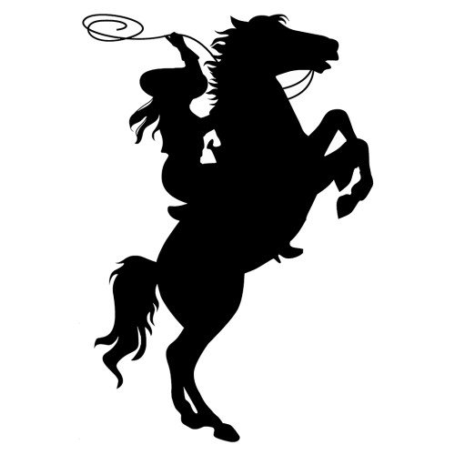 SS11207 Cowgirl avec lasso à cheval et découpe de carton debout