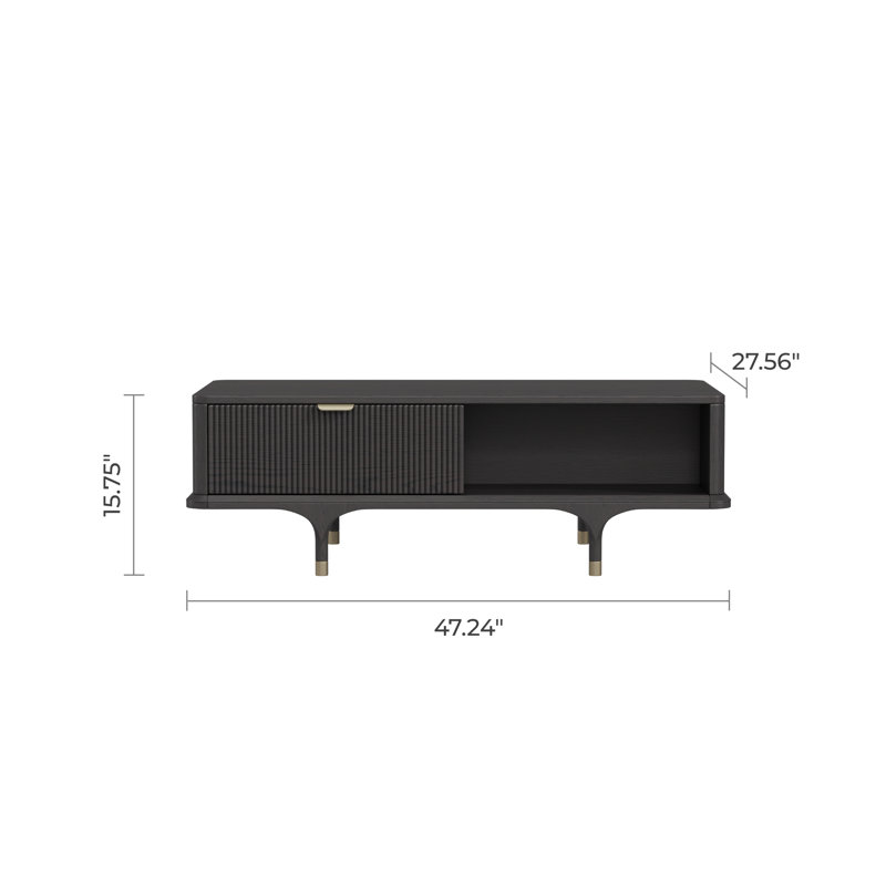 Table basse avec rangement en bois massif Remy