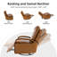 Fauteuil inclinable oscillant standard en cuir véritable de 29 po de largeur Azilda-1703312189
