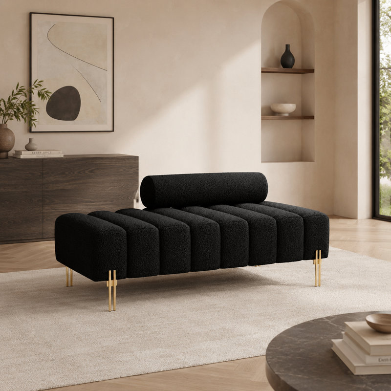 Kersty Upholstered Bench, Black