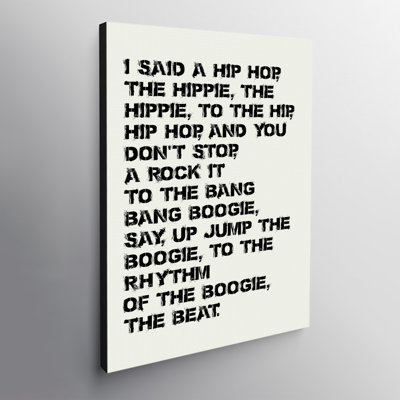 Rapper's Delight Lyrics - Wrapped Canvas Print