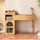 Laureta Plywood Adjustable Makeup Vanity with Soild Wood Feet and Glass Door, Mid-Century Modern Vanity Desk with Fluted Sytle and Golden Color Hardwares