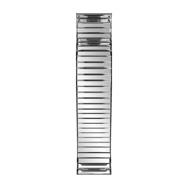 Grand vase biseauté à panneau en miroir, H 28 po x l 13 po x P 6 po