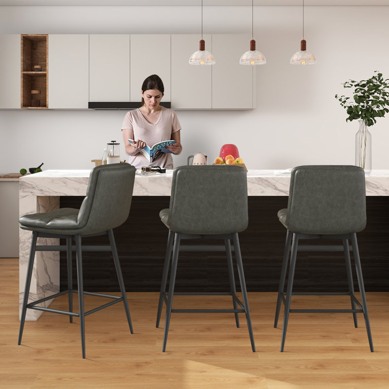 Malakeh 27.2” counter stool, Noir, noir, noir, noir
